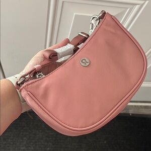 Lululemon Athletica Pink Crossbody Bag with Crescent Shape
